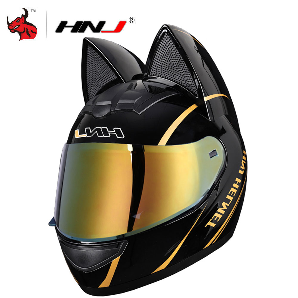 HNJ Motorcycle Helmet Ear Moto Helmets Full Face Helmets Motocross Casco otorcycle Motorbike Capacete Casque Moto Helmet Women