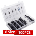 6 Size 100pcs Auto Fastener Clip Mixed Car Body Push Retainer Pin Rivet Bumper Door Trim Panel Retainer Fastener Kit