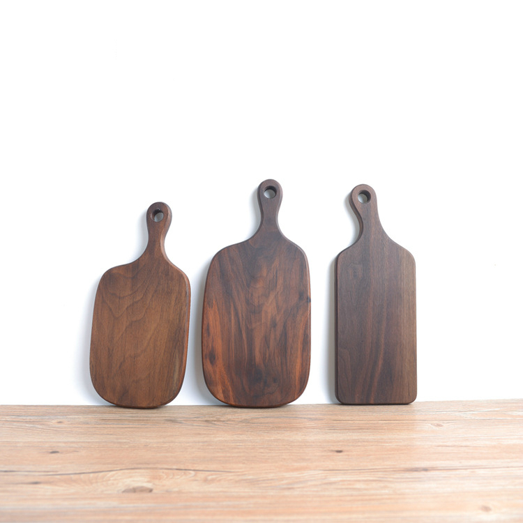 Japanese black walnut cheese board special-shaped cutting boards solid wood rootstock hole wood board kitchen stuff