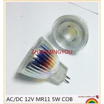 New Arrival MR11 110V 220V COB Led Spotlight Glass Body GU4 Lamp Light AC/DC 12V MR11 5W LED Bulb Warm White / white