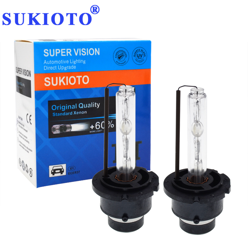 SUKIOTO Original D2S D2R D2 Xenon HID Car Headlight Bulb 35W/55W D2S Xenon Lamps 6000K 3000K 4300K 5000K 8000K 10000K 12000K