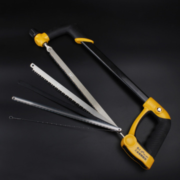 Adjustable Round Tube Hacksaw Saw Hand Tool with Aluminum Alloy Frame and Comfortable Handle for Cutting Wood Metal Fiber