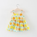 Baby Girl Dress Bow Lemon Print Infant Toddler Outfit Sleeveless Princess Dress Summer Baby Girl Clothes Girls Vestidos 0-24M