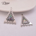 12pcs Zinc Alloy Antique Silver Jewelry Connector Triangle Pendant Jewelry Connector Accessories