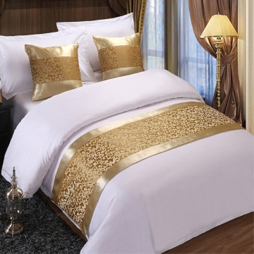 Golden Floral Bedspreads Bed Runner Throw Bedding Single Queen King Bed Cover Towel Home Hotel Decorations