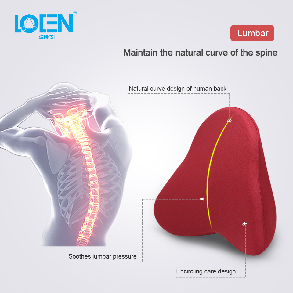 LOEN U Shape Memory Foam Car Travel Pillow Neck Pillow to Ease Fatigue Auto Headrest Lumbar Support For Car Office Home Chair