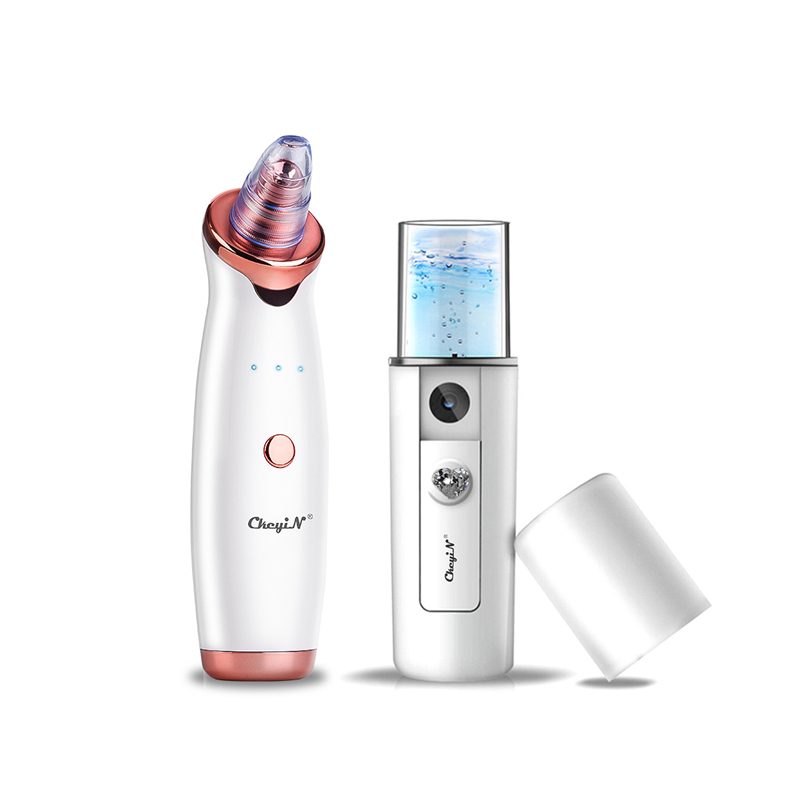 Electric Vacuum Suction Blackhead Remover Diamond Dermabrasion Acne Extractor Mini Cool Mist Face Sprayer Steamer Skin Hydrator