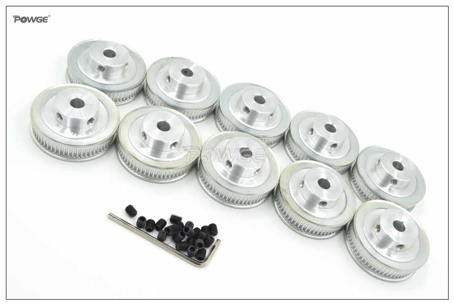 POWGE 60 Teeth 2GT Synchronous Pulley Bore 5/6.35/8/10mm Fit Width=6mm GT2 Timing Belt 3D Printer Parts 60T 60Teeth 2GT Pulley