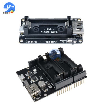 Dual 16340 lithium Battery Charger Module with USB Battery Power Bank Balance Charger Holder Board For Arduino UNO R3