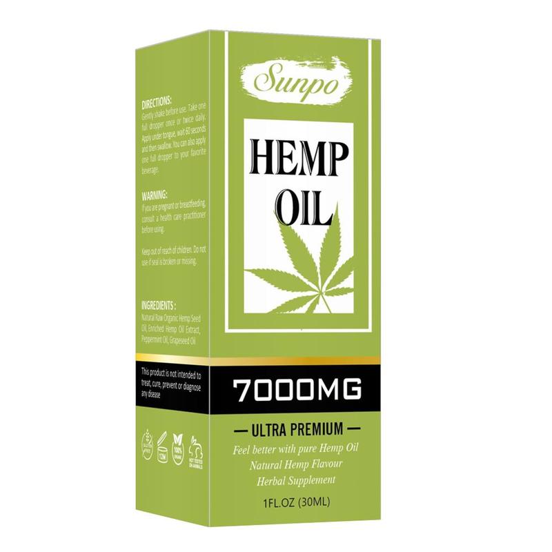 30ml 7000mg Hemp Seed Oil Hemp CBD Organic Essential Oil Herbal Drops Massage Body Relieve Stress Oil Skin Care Help Sleep