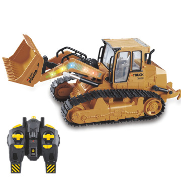 RC Bulldozer Truck Dumper Caterpillar Tractor Model Engineering Car Excavator Push Soil Music Lighting Effects Kids Toys