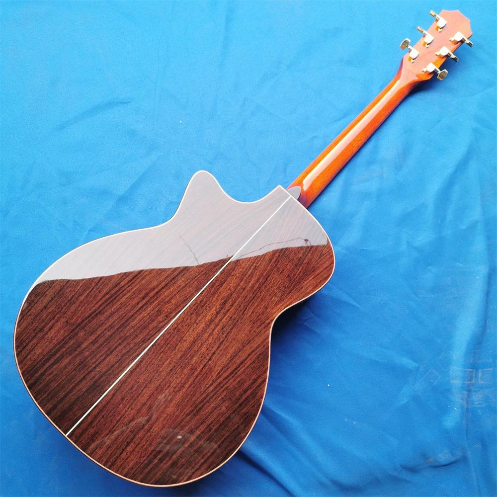 Spruce solid wood top GA barrel 44.5MM nut width, solid wood folk electric guitar free shipping