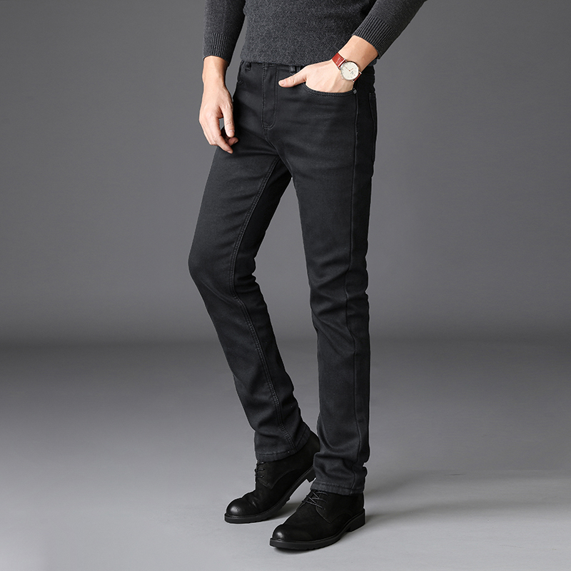 Men's Slim Fashion Jeans High Quality Male Elastic Gray Skinny Leisure Jeans Brand Clothing