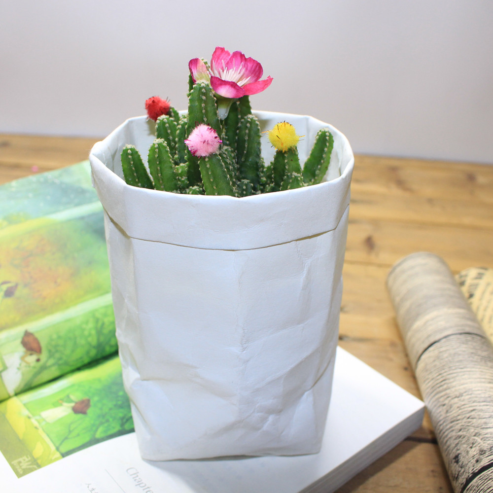 HAICAR Washable Kraft Paper Bag Plant Flowers Pots Multifunction Home Storage Bag Reuse Environmentally friendly bag
