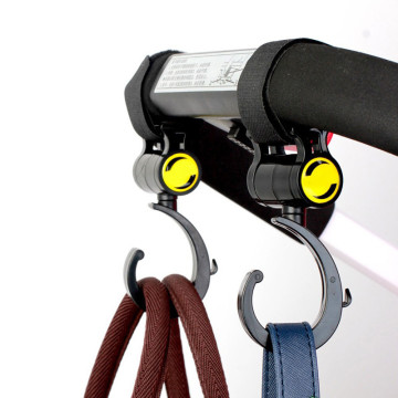 2pcs/set Pram Stroller Hanging Hooks Swivel Hanger Hooks Trolley Carabiner Clip Rotatable Hook Pushchair Hanging Carrier Holder