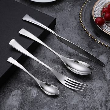 24Pcs Stainless Steel Black Cutlery Set 16Pcs Dinnerware Tableware Silverware Sets Dinner Knife Fork Spoon 4Pcs/set Dropshipping