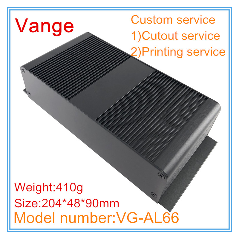 1pcs/lot mould made profile metal box 204*48*160mm 6063-T5 aluminum case diy enclosure for amplifier electronic device