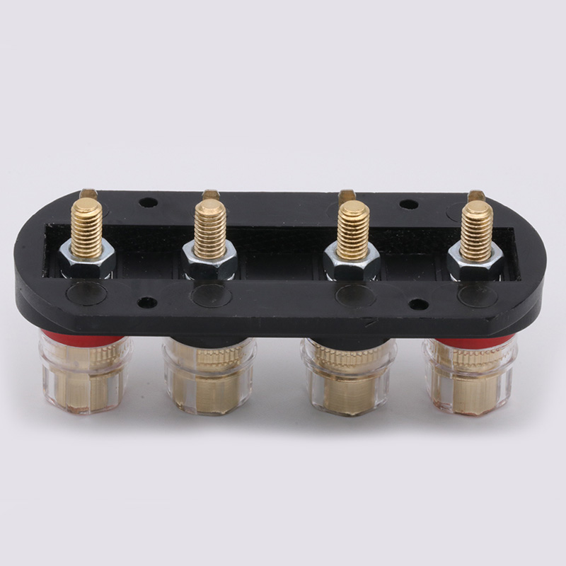 1set R Connector Brass Binding Post Speaker stage amplifier Output four-position terminal Speaker accessories Wiring board