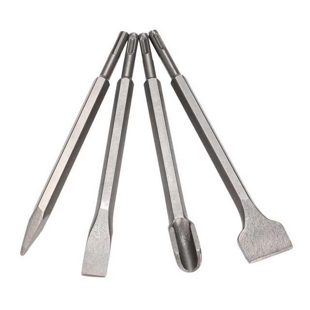 (Drop shipping) 4PCS SDS Plus Chisel Set Flat Groove Bit Hammer Drill