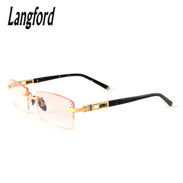 frameless eyeglass frames gold eyeglass frames for men rimless spectacle frames designs Luxury Diamond Cutting Lenses myopia