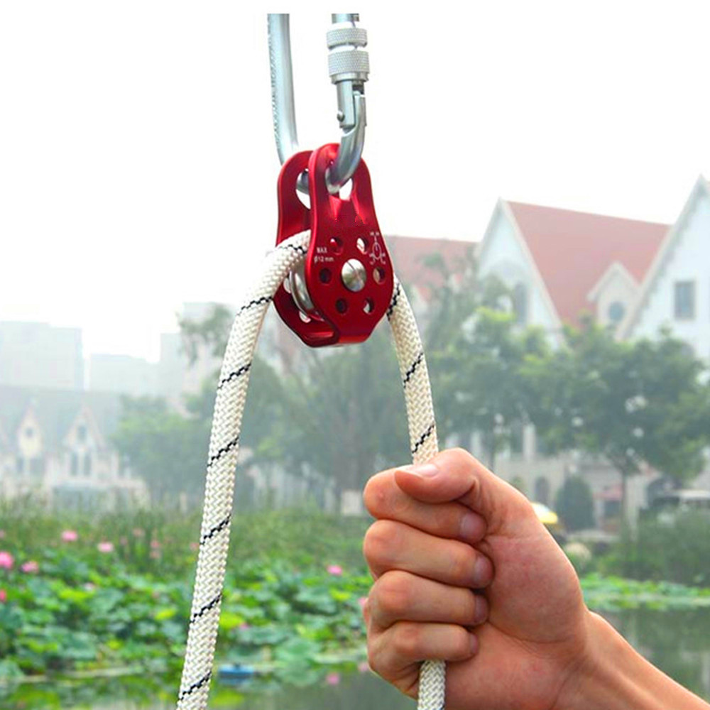 1PCS Single Fixed Pulley Rope Pulley Mountaineering Rope Climbing Rappelling Survival Equipment Essential tools for outdoor