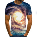 Galaxy space pattern printing 3D T-shirt casual summer style fashion printing short-sleeved T-shirt men's shirt art street cloth