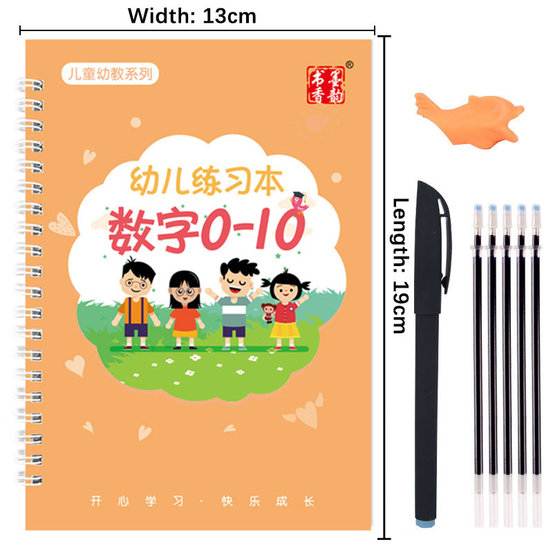 Reusable Children 3D Copybook For Calligraphy Numbers 0-10 Handwriting Books Learning Math Writing Practice Book For kids Toys