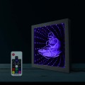 DJ Music Man Cave LED Infinity Mirror Neon Night Light Custom Name Tunnel Vision Interstellar Wood Picture Frame lamparas