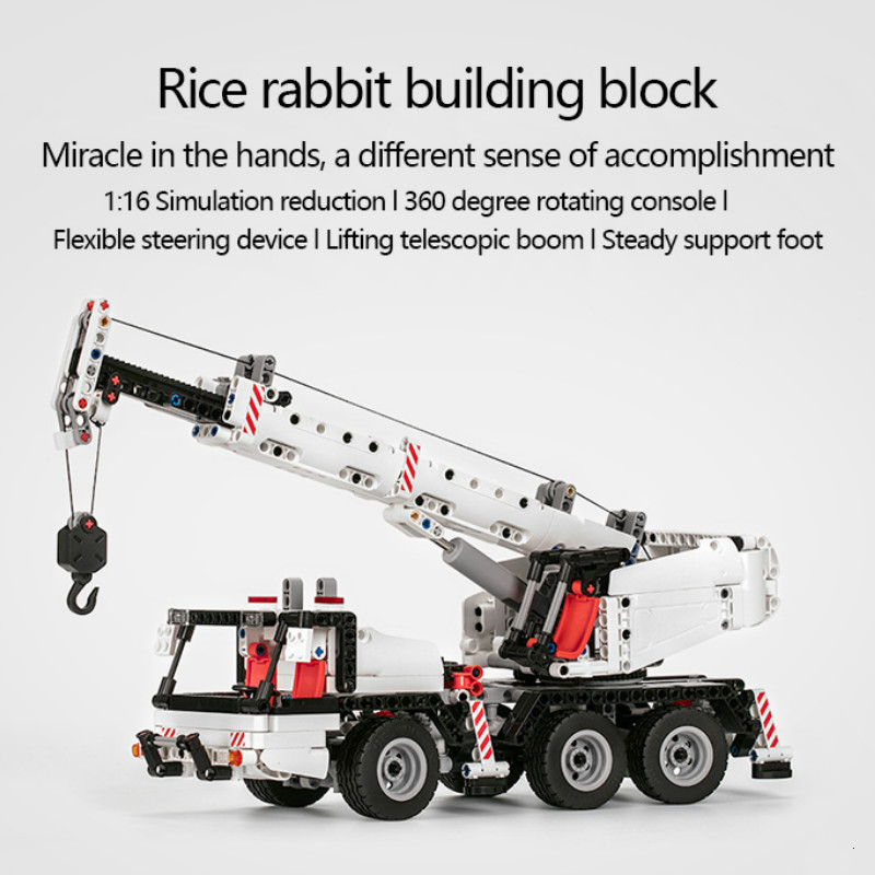 Original Xiaomi Mitu Building Block Engineering Crane Car Blocks Vehicle 360 Degree Rotati Truck Simulation Crane Gift For Kids