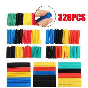 328Pcs/Pack Heat Shrink Tube Kit Shrinking Assorted Polyolefin Insulation Sleeving Heat Shrink Tubing Wire Cable 8 Sizes 2:1