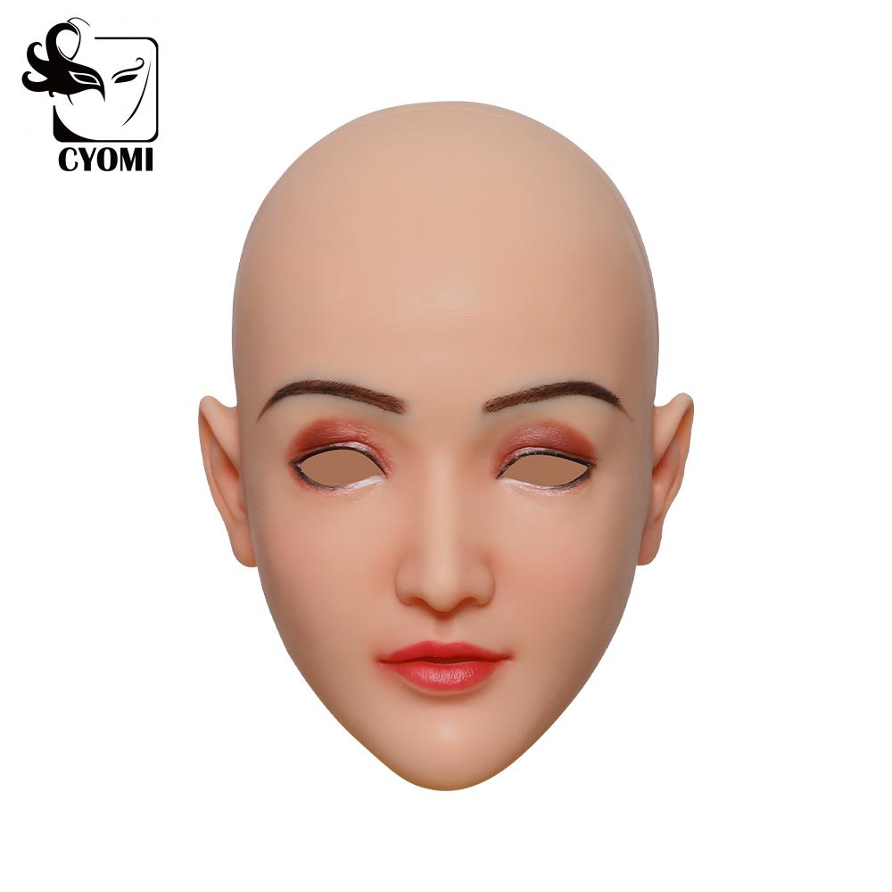 CYOMI Transgender Soft Shy Girl Clare Style Silicone Head Face Male to Female Cosplay Costumes for Crossdresser shemale