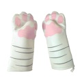 Non-slip Kitchen Gloves Cat Paws Oven Mitts Long Cotton Baking Insulation Gloves Microwave Heat Resistant