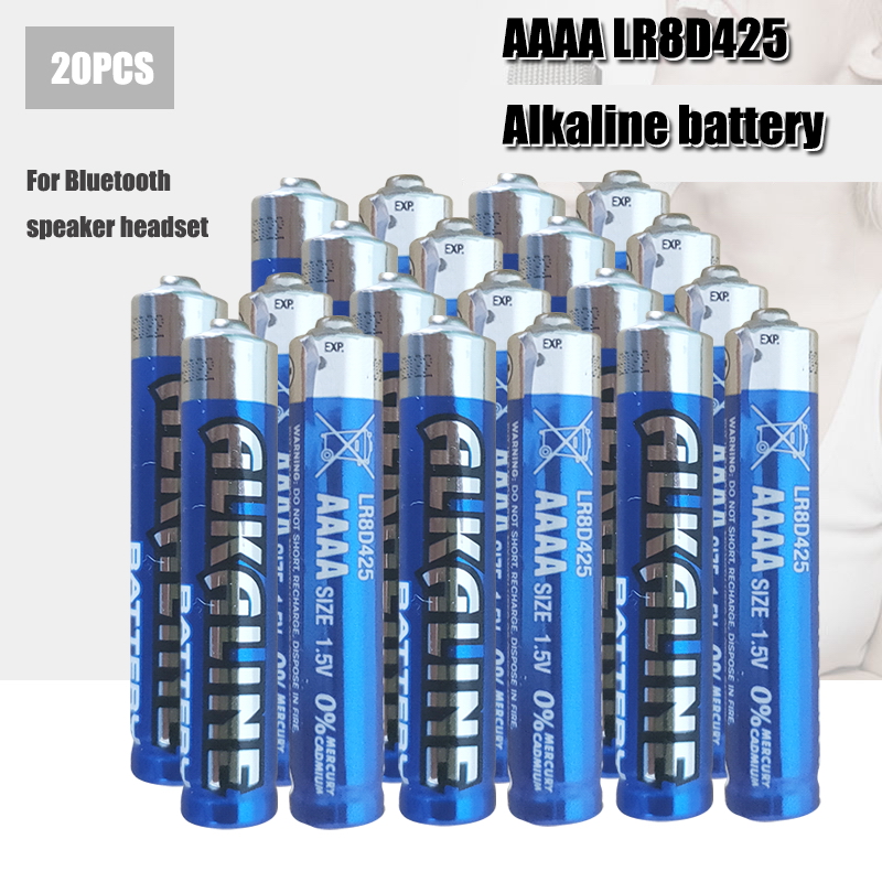 20pcs/lot 1.5V LR8D425 AAAA alkaline batteries primary batteries for Bluetooth speaker headset laser pen touch pen dry batteries