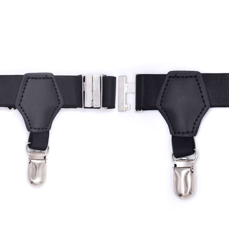2Pcs/Set Men Women Sexy Black Socks Garters Belt Suspenders Adjustable Non-slip Clips Nylon+Metal New Fashion