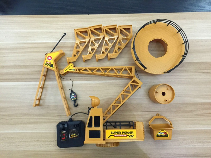New Wire Control RC Crane Tower RC Truck Fork Lift Construction Vehicle Playset Model Toys 360 Degree Rotate Birthday Gifts
