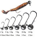 10pcs/lot Lead jig Head Fishing hook 3.5g 5g 7g 10g 14g Round Ball Jig Head Hook Weedless Fishhook For Soft Worm Fishing