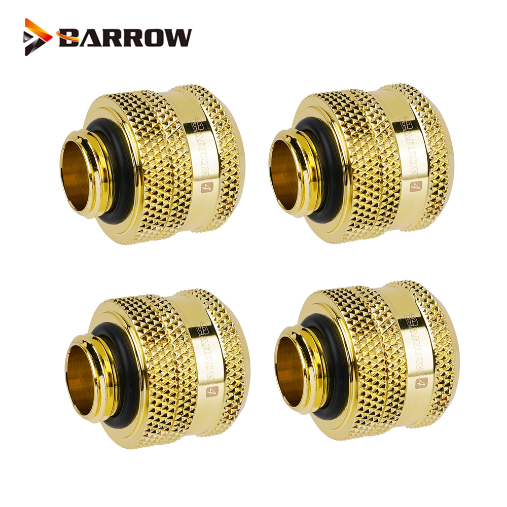 4pcs Barrow Black ,Silver ,White ,Gold G1/4" 12mm/14mm/16mm Hard Tube Hand Compression Fittings,Upgrade,Seller Highly Recommend