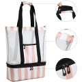 Detachable Large Mesh Beach Tote Bag With Cooler Insulated