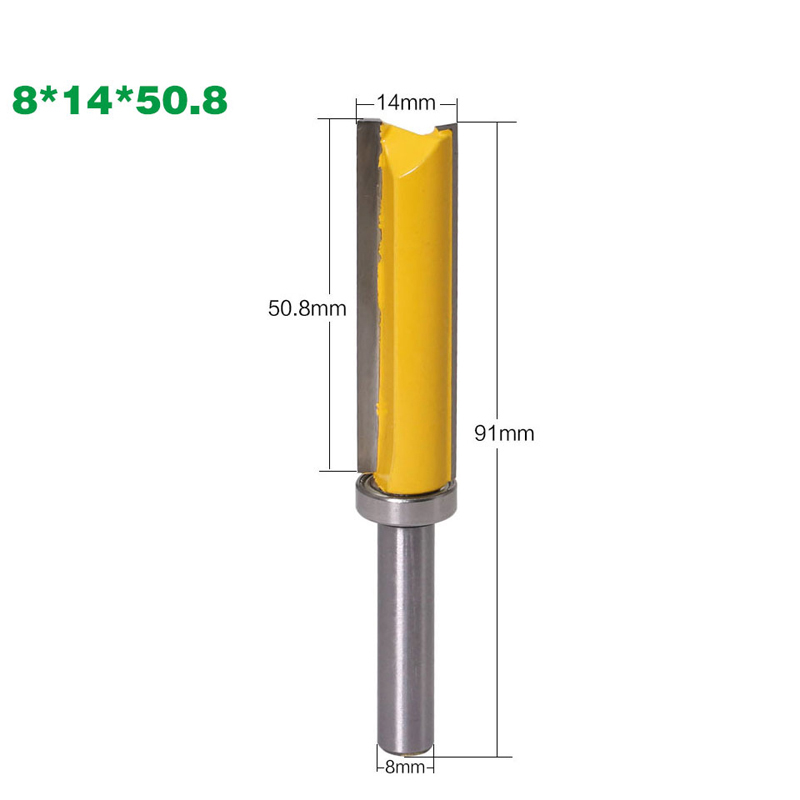 8MM Shank Extra Long Flush Trim Straight Router Bit Woodworking Cutting Tool