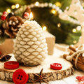 VOGVIGO 2020 3D Christmas Pine Cone Silicone Candle Mold DIY Handmade Aromatherapy Candles Beeswax Pinecone Candle Making Mould
