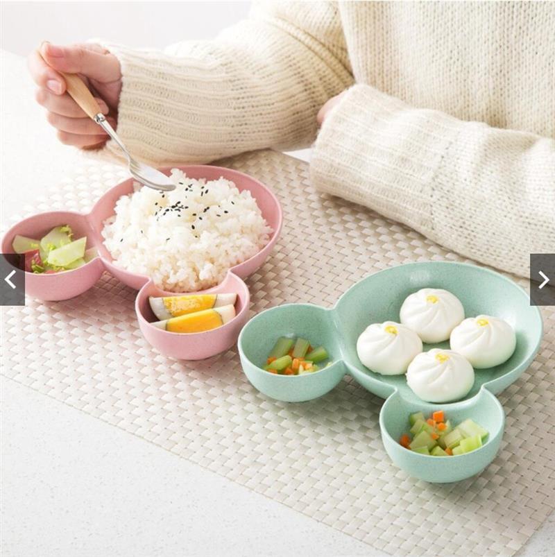 Bento Box Child Baby Child Infant Lunch Box Plastic Snack Plate Tableware Cartoon Mouse Mickey Bowl Tableware