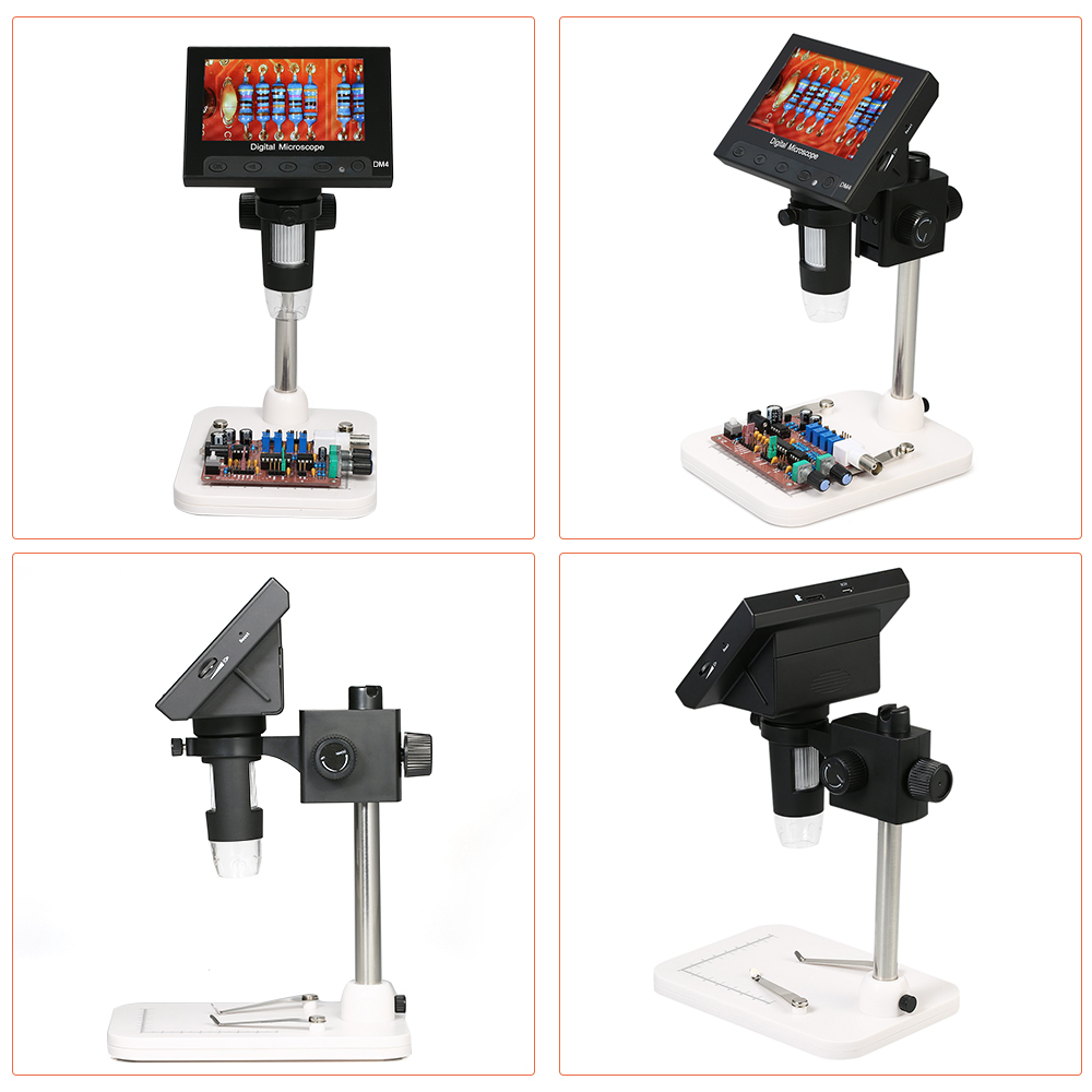 Digital Microscope 1000x 3.0MP USB Digital Electronic Microscope 4.3" LCD Display VGA 8 LED Stand for PCB Motherboard Repaire
