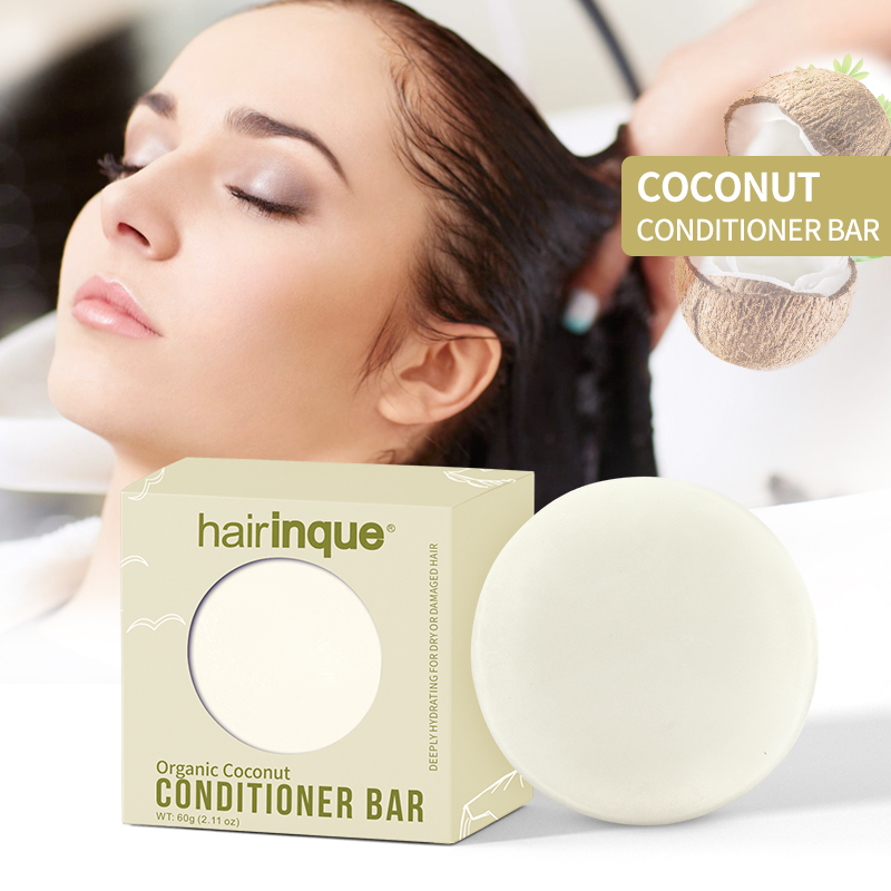 HAIRINQUE Organic handmade coconut conditioner bar solid hair conditioner soap deeply hydrating for dry & damaged hair care