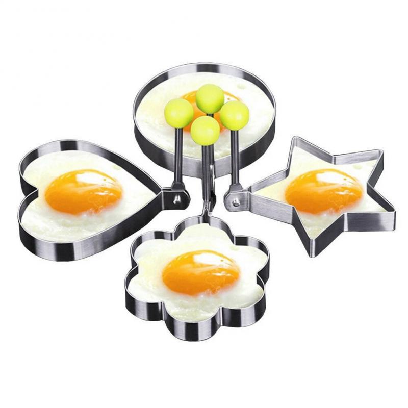 5 Style Stainless Steel Fried Egg Shaper Mould Omelette Decoration Frying Egg Pancake Cooking Tools Kitchen Accessories Tools