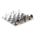 The living room is decorated with frosted crystal board ornaments and modern home chess ornaments indoor smart game tools decor