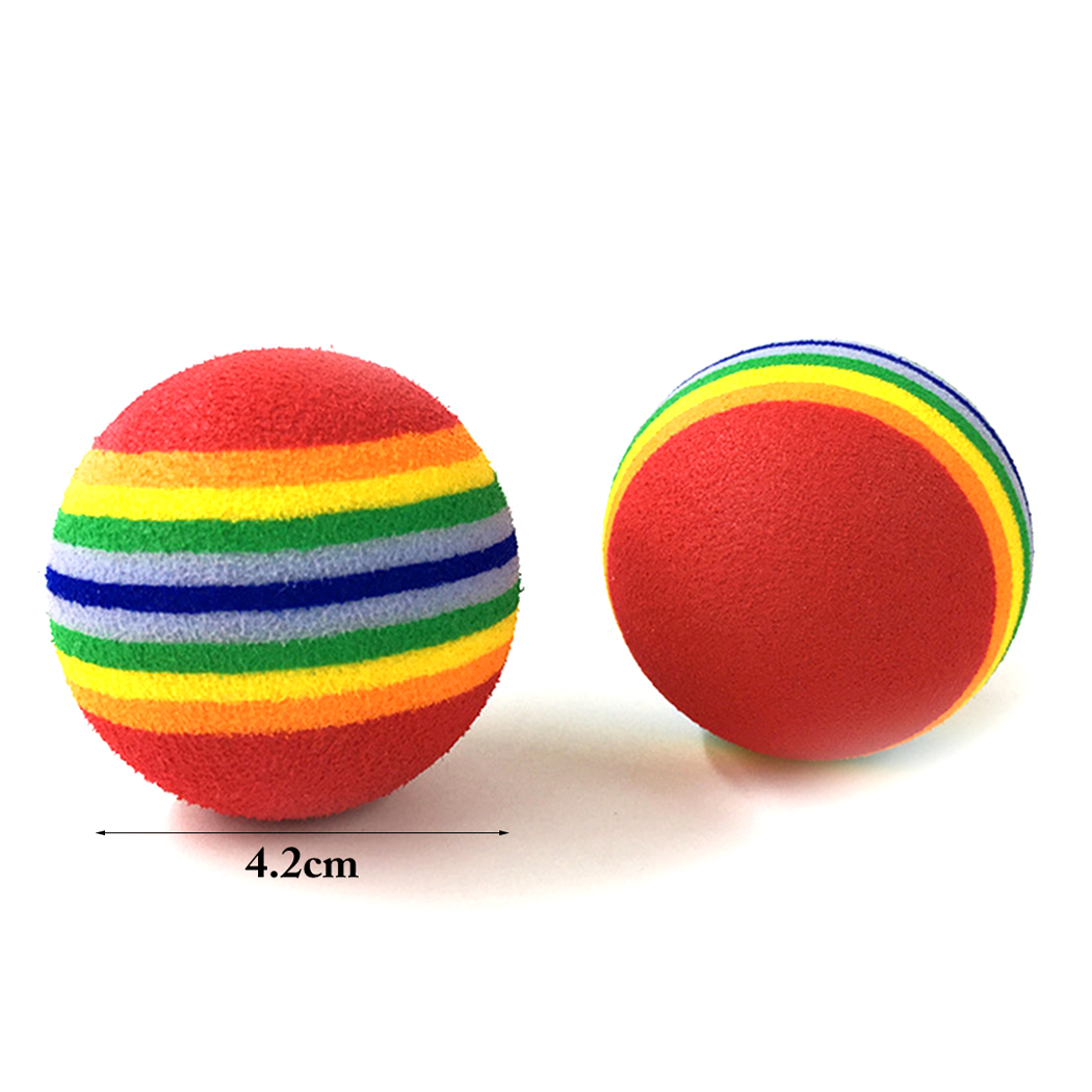 5Pcs Rainbow Ball Cat Toy Colorful Ball Interactive Pet Kitten Scratch Natural Foam EVA Ball Training Pet Supplies Product