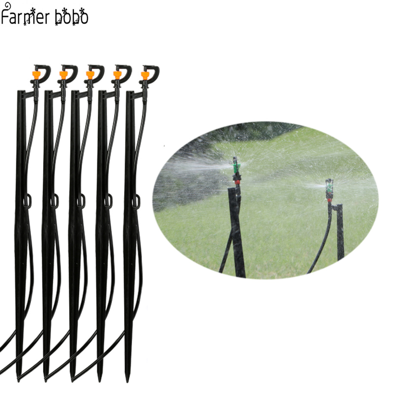 10pcs/ Underground pole 50CM 360 Rotary Sprinkler Dripper With Potted Plant Irrigation Garden Lawn Micro Drip Fitting