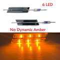 2Pcs LED Amber Side Marker Turn Signals Indicator Light For BMW 1/3/5Ser E60 E61 E81 E82 E87 E88 E90 E91 E92 E93 With M Logo