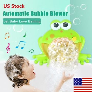 Kids Baby Birthday Gift Bubble Machine Big Frog Crab Automatic Bubble Maker Blower Music Bath Shower Toys For Baby