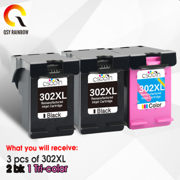 QSYRAINBOW 302XL ink Cartridge Replacement for HP 302 HP302 XL Ink Cartridge for Deskjet 1110 1111 1112 2130 2131 printer